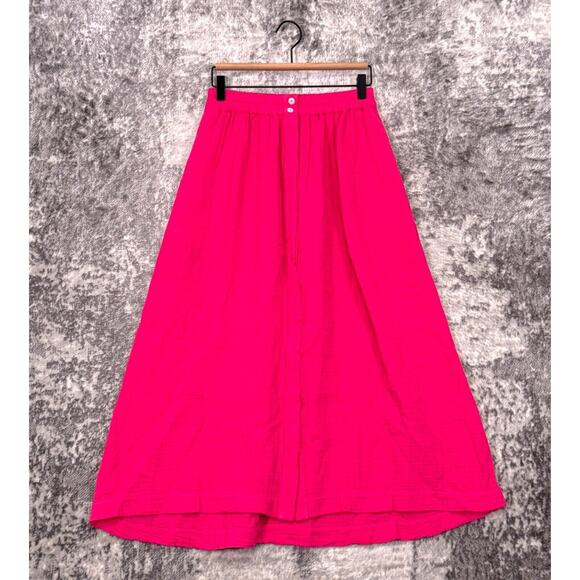 Xirena Maxi Skirt Medium Womens Pink Cotton Gauze Weave